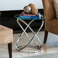 thumbnail image 3 of Danya B. Galaxy Chrome and Tempered Glass Round End Table, 3 of 3
