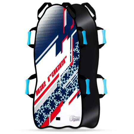 Sunlite Sports 45" Captain Foldable Snow Sled, Fits 2 Children or 1 Adult, Ultra Portable, Strong and Durable, Sturdy Fabric Stitching, Handles with Steering, Kid's Winter Fun
