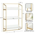 thumbnail image 2 of Kate and Laurel Hylton Modern Glam 3-Tier Floating Wall Shelf, 18 x 7 x 28, White and Gold, Charming Tiered Shelving with Three Levels for Display and Storage, 2 of 7