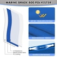 thumbnail image 5 of Garvee 3 Bow Bimini Top for Boat with Removable Side Curtains, 600D Marine-Grade Waterproof Canopy with Rear Support Poles & Storage Boot, Fits 85"-90" W x 6'L x 46"H, Blue, 5 of 8