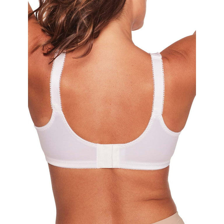 BALI IVORY SATIN 3820 WIRE FREE DOUBLE SUPPORT full figure unlined cup bra  38 D 