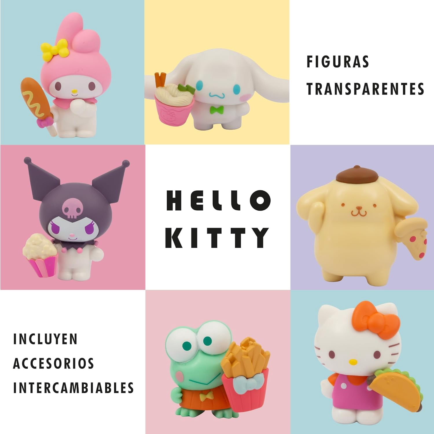 Hello Kitty 5 cm Figurenset – Set mit 6 Mini-Figuren in bezaubernden Designs, perfekt zum Spiel