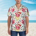 thumbnail image 4 of Lsque Christmas Cute Pigs pattern Hawaiian Shirt for Men, Unisex Summer Beach Casual Short Sleeve Button Down Shirts-Large, 4 of 9
