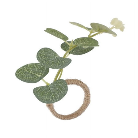 

Namzi-b Forest Napkin Buckle Outdoor Hotel Candlelight Dinner Mouth Cloth Loop Linen Rope Leaf Napkin Loop -6 pieces (Style B)