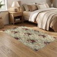thumbnail image 2 of ODIKA 5'x7' Washable Area Rug Non-Slip, Low Pile, Stain Resistant Circle Botanical Semi Scrollwork Balanced Clusters Semicircle for Guest Room, Lounge, Apartment, 2 of 7
