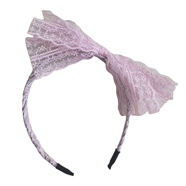 Diadema con lazo de encaje Qarigey Retro nudo Vintage joyería años 80 Accesorio para el cabello tipo 12