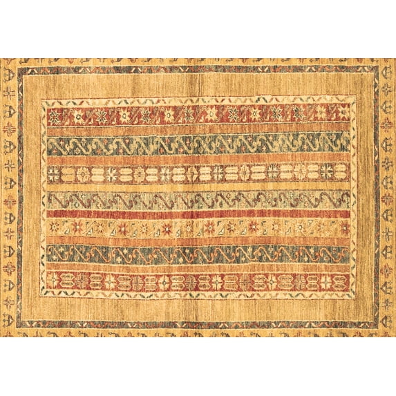 Ahgly Company Indoor Rectangle Abstract Brown Modern Area Rugs, 7' x 9'