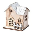 thumbnail image 1 of Decoración navideña Casa de madera Pueblo Iluminación Conjunto con luz LED Casa de nieve A, 1 of 8