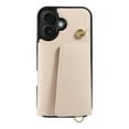 thumbnail image 2 of ELEHOLD Wallet Case for iPhone 16 Plus, PU Leather Flip Case with Crossbody & Wrist Strap,Full Protection Case with Card Slots & Kickstand,Beige, 2 of 7