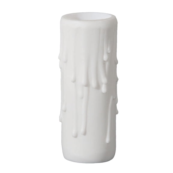 B&P Lamp® 4 Inch Flat White Color Polybeeswax Standard Candle Cover