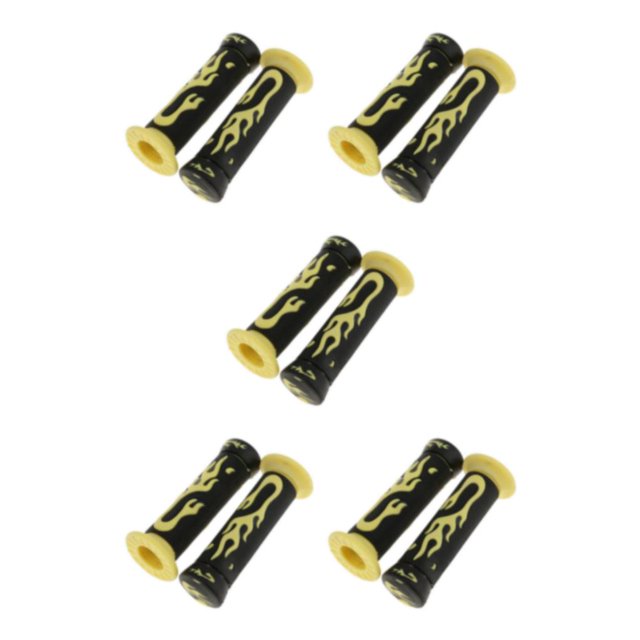 Justharion Universal 7/8 Motorcycle Scooter Handlebar Hand Grips Soft Rubber Yellow 5Set