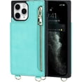 thumbnail image 3 of Crossbody Wallet Case for iPhone 11 Pro Max with Card Slot Holder,iPhone 11 Pro Max Magnetic Flip Folio Purse Case, PU Leather Zipper Handbag with Detachable Lanyard Strap 6.5 Inch (Mint Green), 3 of 14