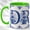 Green, variant on Blue Line DR Initials Coffee Mug, Sunflower Monogram Mug, Ceramic 11 oz