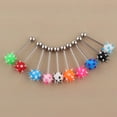 thumbnail image 2 of 10 Pieces Straight Barbell Stainless Steel Silicone Ball 14G, 2 of 8