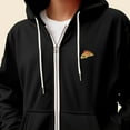 thumbnail image 5 of Dalix Pizza Embroidered Zip Hoodie Fleece Long Sleeve Pocket Warm Soft Mens in Black 2XL XX-Large, 5 of 5