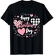 thumbnail image 1 of Feliz Día de San Valentín Playera Cuello Redondo Manga Corta con Diseño de Corazones en Leopardo y Cuadros (para Mujer), 1 of 5