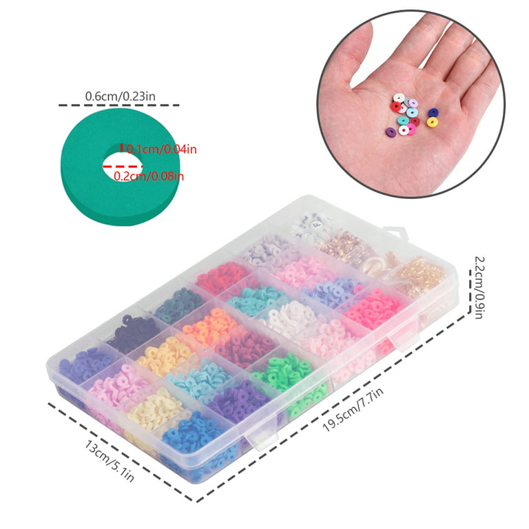 20,000 Pcs Clay Beads Bracelet Making Kit, 120 Colors 6 Boxes Polymer Beads  Spacer Heishi Beads and Jewelry Kit With Pendant Charms Elastic 