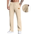 thumbnail image 3 of Men's Baggy Wide Leg Sweatpants Elastic Waist Open Bottom with Pockets, 3 of 9