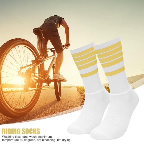 Bicicleta Calcetines deportivos antideslizantes para mujer y hombrecalcetines hasta la pantorrilla para ciclismo (raya amarilla) Ndcxsfigh Nuevos Originales