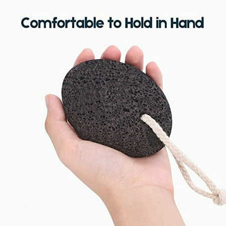 Pumice Stone - Natural Earth Lava Pumice Stone Black - Callus Remover for Feet Heels and Palm - Pedicure Exfoliation Tool - Corn Remover - Dry Dead Skin Scrubber - Health Foot (Best Pumice Stone For Heels)
