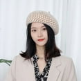 thumbnail image 5 of CoCopeaunt New Beret Women’S Autumn And Winter Knitted Cap Spotted Pumpkin Cap Retro British Painter Cap Bud Cap, 5 of 6