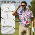 thumbnail image 5 of Jeiento Matching Golf Shirts for Couples Men's Zipper Shirts for Work Business Sport Patriotic Star Design Casual Breathable Sleeveless Tennis Shirt for Women, Men's 2XL, 5 of 6