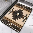 thumbnail image 2 of Soft, Absorbent Boho Bathroom Rug Runner, 20x32 inch - Perfect Long Mat for Bathroom, Bedroom, Kitchen, Hallway - Modern Geometric Carpet Runner in Black for Sophisticated Western Farmhouse Decor, 2 of 5