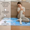 thumbnail image 4 of 2 Pieces Kitchen Rugs, Abstract Anti Fatigue Non Slip Foam Cushioned Light Blue Graffiti Modern Comfort Indoor Floor Mat Runner Rug Set for Laundry Office Sink Bathroom (17"x48"+17"x24"), 4 of 6