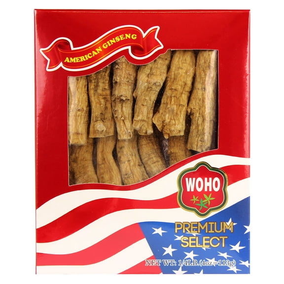 WOHO Cultivated American Ginseng 1304 Half Short Extra Large 4 oz Box