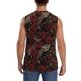 thumbnail image 4 of Lsque Fishbone Rose Print Men's Cotton Blend Sleeveless Muscle Shirts (S-3XL)- Moisture Wicking, Odor Protection, UPF 30+,, 4 of 8