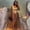 Brown, variant on Pleated Maxi Dress with Floral Corset Top