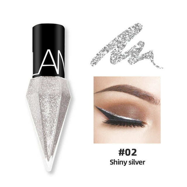 Lápiz delineador de ojos en gel, delineador de ojos Waterline de 2,5 ml, delineador de ojos líquido con brillantina y diamante, delineador de ojos líquido con purpurina y diamante, 5 colores, de larga