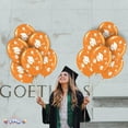 thumbnail image 6 of PMU 12 Pcs Graduation Balloons PartyTex 11 inch Premium Orange with All-Over Print White Grad Caps-Confetti and Streamers Graduation Party Decorations, 6 of 7