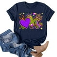 thumbnail image 4 of PMUYBHF Chemises Décontractées pour Femmes Mardi Imprimé Col Rond Manches Courtes Tee Tops Tunique Blouse 3900 TTG, 4 of 5