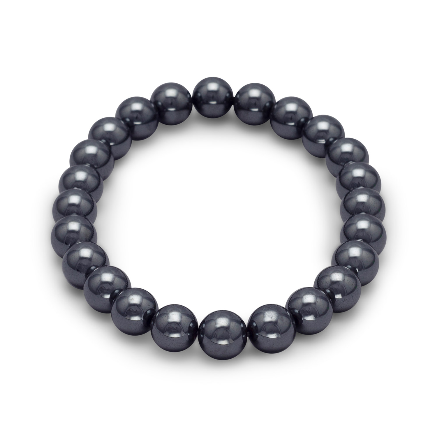 Precious Stars Hematite 8-mm Beaded Stretch Bracelet