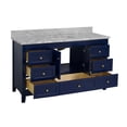 thumbnail image 4 of Abbey 60" Single Bathroom Vanity with Royal Blue Cabinet and Carrara Marble Top, 4 of 6