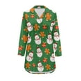 thumbnail image 3 of Yuyamidu Gingerbread Man Button Down Nightgown Long Sleve Sleep Shirts for Women Snowman Night Gowns Christmas Sleep Shirt Size M Greem House Dress with Pockets, 3 of 7