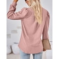 thumbnail image 3 of Alsol Lamesa Womens Puff Long Sleeve Fall Tunic Tops Dressy V Neck Knit Top Casual 2023 Trendy Tshirts Blouses Shirts for Women, 3 of 6