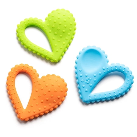 Special Supplies Heart Teether Oral Motor Therapy Tool — Sensory Silicone for Textured Stimulation  Teething Relief — Baby Teether Toys & Dipper Spoon 3-Pack