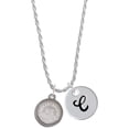 thumbnail image 1 of Delight Jewelry Stainless Steel Disc Nevertheless She Persisted Silvertone Script Initial Disc - C - Charm Necklace, 20"+3", 1 of 4