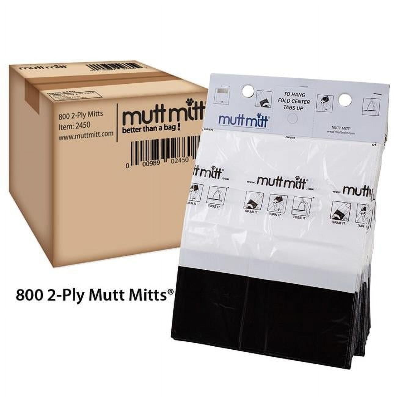 Mutt Mitt 2450 2 Ply Waste Bags, White - 800 per Case