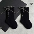 thumbnail image 4 of RFQWOVSR Baby Girls' Ruffle Bow Knee High Socks with Non-Slip Design, 4 of 6