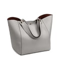 thumbnail image 1 of Khaki Large Handbag Leather Bucket Bag Shoulder Bag Ladies, 1 of 2