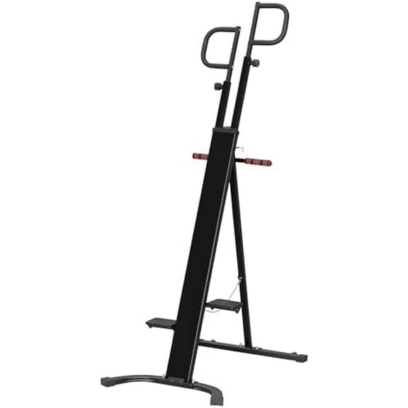 Folding Vertical Climber Exercise Machine, Height Adjustable Climbing Machine with LCD Monitor and Transport Wheels, Stair Stepper for Full Body Workout, Black$$Sport & Recreation Other