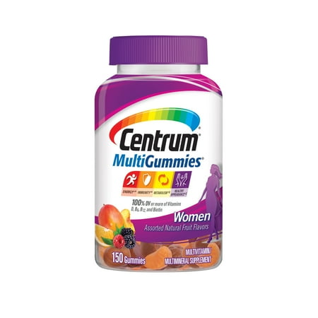 Centrum Multigummies Women's Multivitamin Supplement Gummies, Assorted Fruit, 150 Ct