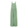 thumbnail image 5 of Wide Leg Jumpsuits for Women Sleeveless Suspender Overalls Loose Wide Leg Baggy Rompers Button Palazzo with Pockets, 5 of 9