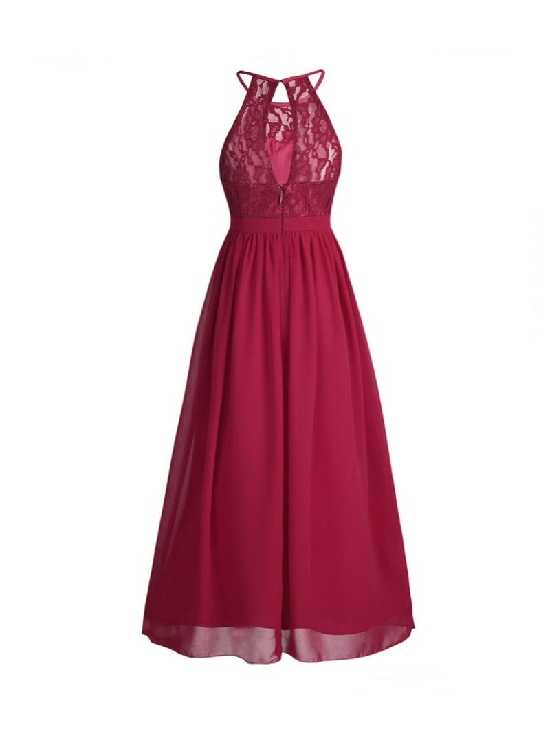 DPOIS Girls Lace Chiffon Wedding Bridesmaid Long Maxi Dress Burgundy 16 - Walmart.com DPOIS Girls Lace Chiffon Wedding Bridesmaid Long Maxi Dress Burgundy 16 - Walmart.com