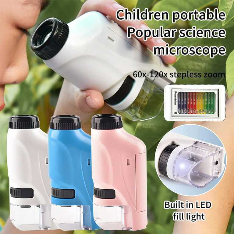 Atopoler 60-120x Electric Mini Pocket Microscope with LED Light