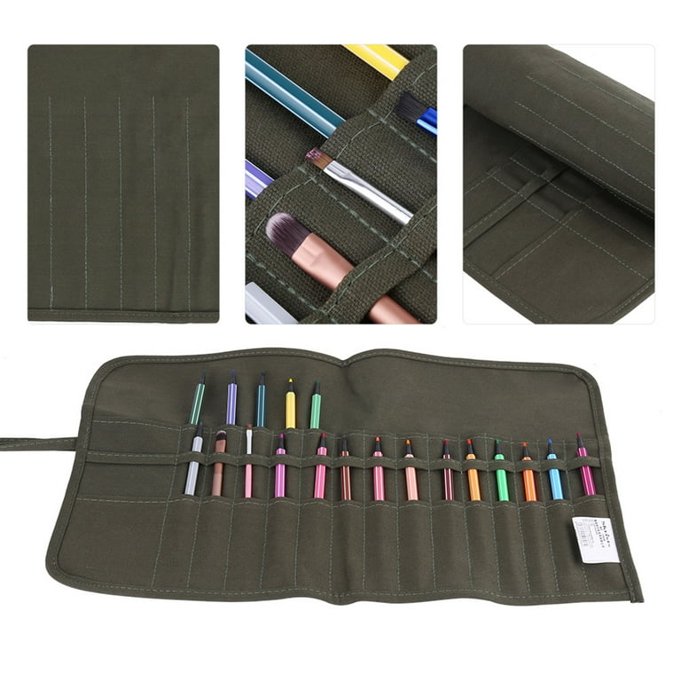 Roll Up Canvas Paint Brush Case for Artists