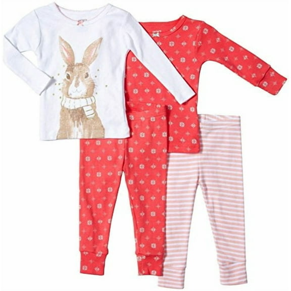 Carter's Baby Girl's Bunny 4-Piece Pajama Set, Size 6 Months